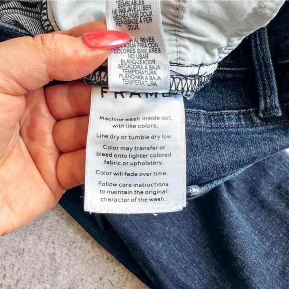 Frame Ali High Rise Skinny Split Ankle Dark Wash Jean Size 27 - Picture 9 of 9